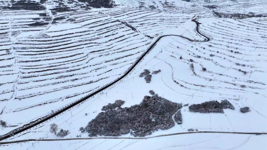 3月24日，榆中縣迎來(lái)春雪。趙相軍 趙相升攝